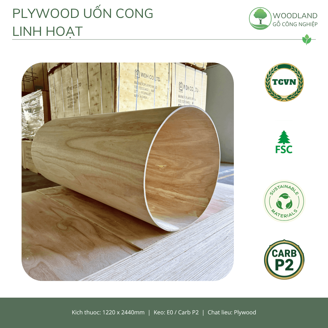 Ván Ép Uốn Cong Linh Hoạt - Pawlownia Flexible Plywood