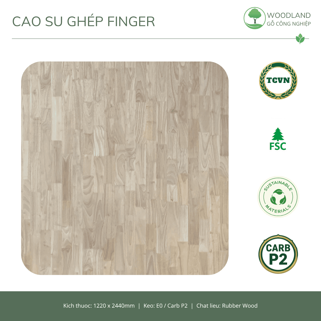Gỗ Cao Su Ghép Finger